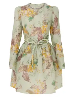 Zimmermann Matchmaker Tulip Mini Dress Mint Tropical Floral Size 0 / AU 8 for rent on The Volte - image 3