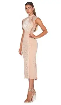 Portia And Scarlett Balmain Beaded Gown Blush Size 6 for rent on The Volte - image 3
