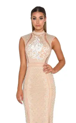 Portia And Scarlett Balmain Beaded Gown Blush Size 6 for rent on The Volte - image 2