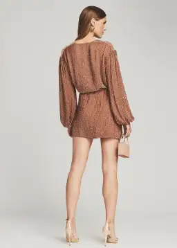 Retrofete Gabrielle Robe Mini Dress Bronze Sequins Size 8 for rent on The Volte - image 2