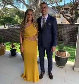 Bronx and Banco Dalia One Shoulder Knit Dress Mustard Size 6 for rent on The Volte - image 3