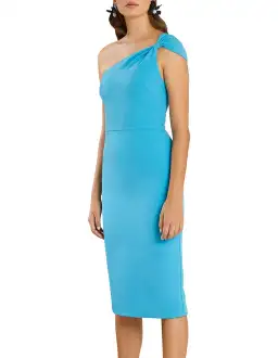By Johnny Tied Shoulder Midi Dress Blue Size 6 for rent on The Volte - image 2