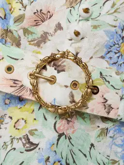 Zimmermann Matchmaker Belted Floral-print Linen Midi Dress Floral Size 3/Au 14 for rent on The Volte - image 4