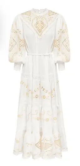 Alemais Embroidered Cecilia Midi Dress White Size AU 10  for rent on The Volte - image 6