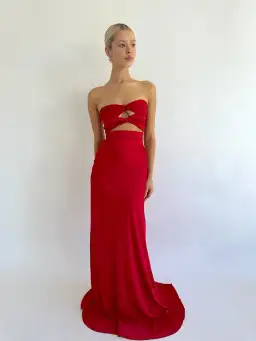 HNTR the Label Inka Gown Wine Size XS / AU 6 for rent on The Volte - image 1