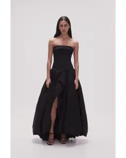 Aje Violette Bubble Hem Maxi Dress Black Size AU 6 for rent on The Volte - image 1