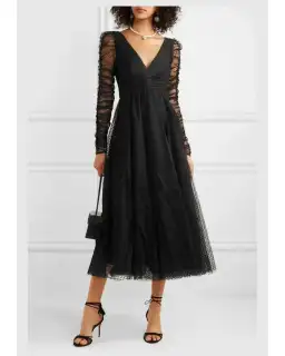 Zimmermann Espionage Ballet Tulle Midi Dress Black Size 2 / AU 12