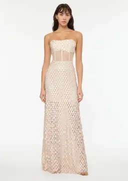 Manning Cartell Supreme Extreme Strapless Gown Chalk Size 8 for rent on The Volte - image 1