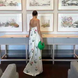 Oroton Poppy Print Gown Cream Floral 10  for rent on The Volte - image 6