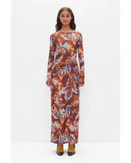 Ownley Carla Dress Retro Leaf Size AU 10  for rent on The Volte - image 1