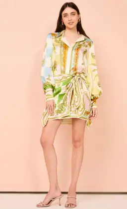 Alemais Checkmate Silk Mini Dress Multi Size 10 for rent on The Volte - image 7