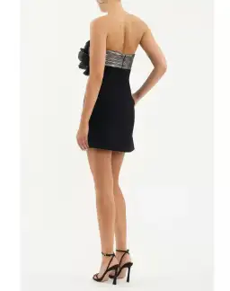 Rebecca Vallance Lumi Mini  Dress Black & Silver   for rent on The Volte - image 4