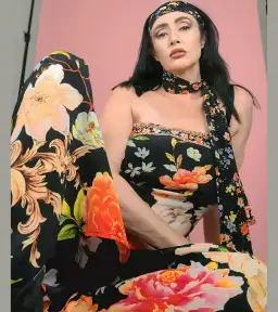 Camilla Secret History Tie Waist Strapless Jumpsuit Floral Size S/ AU 10 for rent on The Volte - image 1