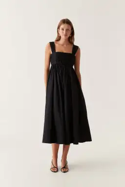 Aje Nova Tie Back Midi Dress Black Size 12 for rent on The Volte - image 1