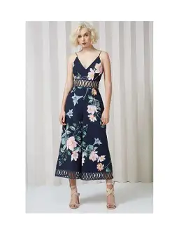 Keepsake Whispers Jumpsuit Navy garden Floral Size M/ AU 10 for rent on The Volte - image 1