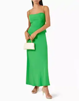 Viktoria and Woods Saxophone Top in Size 1/ AU 8 & Hillcrest Maxi Skirt in Size 2/ AU 10 Set in Viscose Green