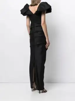 Rachel Gilbert Frey Gown Black Size 6 for rent on The Volte - image 3