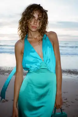  The Wolf Gang Oahu Slip Dress Aquamarine Size 8 for rent on The Volte - image 3