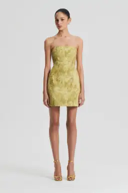 Scanlan Theodore Tinsel Linen Mini Dress Lime Size 8 for rent on The Volte - image 1