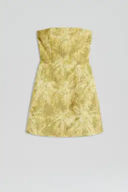 Scanlan Theodore Tinsel Linen Mini Dress Lime Size 8 for rent on The Volte - image 4