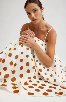 Aston Studio Rue Maxi Dress in Milk/Cigar Dot Size 10 for rent on The Volte - image 5