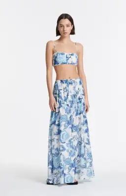 Sir The Label Amaris Gathered Crop & Skirt Set Print Size 8