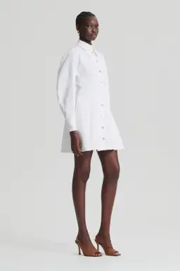 Scanlan Theodore Denim Cocoon Sleeve Mini Dress White Size 12 for rent on The Volte - image 3