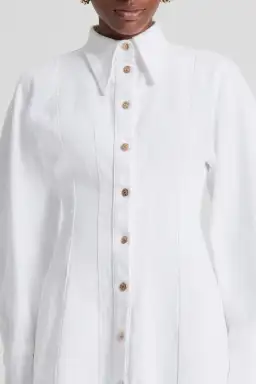 Scanlan Theodore Denim Cocoon Sleeve Mini Dress White Size 12 for rent on The Volte - image 4