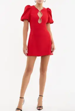 Rebecca Vallance Karina Puff Sleeve Mini Dress Red Size 8 for rent on The Volte - image 4