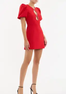 Rebecca Vallance Karina Puff Sleeve Mini Dress Red Size 8 for rent on The Volte - image 6