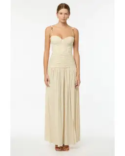 Manning Cartell Double Time Pleat Dress Cream Size AU 10 for rent on The Volte - image 1