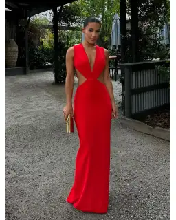 Effie Kats Valencia Gown Red Size Small / AU 8 for rent on The Volte - image 1