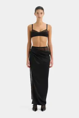 Sir the Label Dunya Bralette and Draped Skirt Set Black Size 1 / AU 8