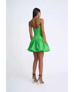 By Johnny Oriana Gather Panel Mini Dress Green Size AU 8 for rent on The Volte - image 3
