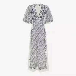 Alemais Airlie Midi Dress White/Blue Floral Size 10 for rent on The Volte - image 5