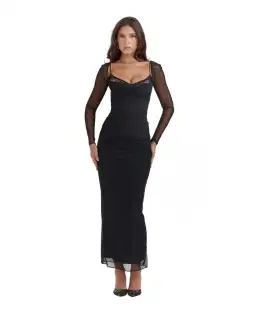 House of CB Katarina Maxi Dress Black Size 10