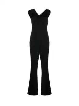 Roland Mouret Asymmetric Twist Stretch Cady Jumpsuit Size 8 for rent on The Volte - image 4