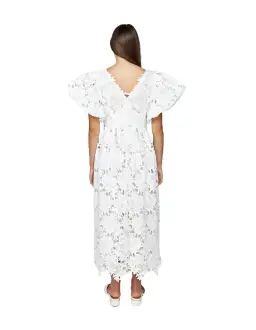 Leo Lin Jennifer V Neck Midi Dress White Size 14 for rent on The Volte - image 2