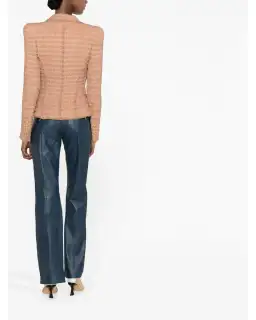 Balmain Double-Breasted Cotton-blend Bouclé Blazer Neutrals Size 8 for rent on The Volte - image 2