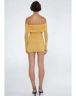 BENNI Yasmin Mini Dress Mustard Size AU 8 for rent on The Volte - image 2