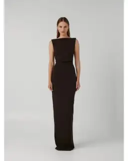 Effie Kats Verona Gown in Coffee Size AU 14 for rent on The Volte - image 1