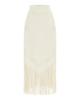 Alemais Barbara Fringe Skirt in White Size AU 10 for rent on The Volte - image 5