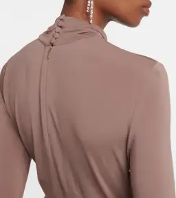 Magda Butrym Floral Applique Jersey Maxi Dress Nude Size 38/ AU 8 for rent on The Volte - image 4