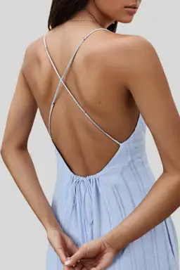 Viktoria and Woods Ursula Midi Dress Sky Blue Size 14 for rent on The Volte - image 2