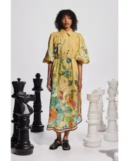 Alemais Cresida Shirtdress Yellow Floral Size AU 14