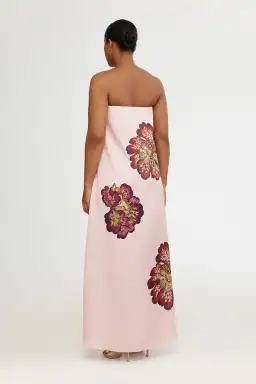 Significant Other Satin Floral Strapless Maxi Dress Size 10 for rent on The Volte - image 2