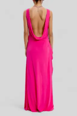 CUE Fuschia Floor Length Cowl Back Gown Size 10 for rent on The Volte - image 2