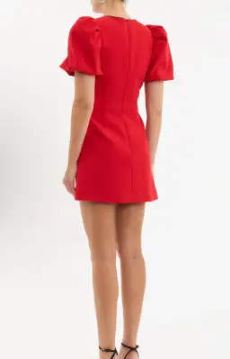 Rebecca Vallance Karina Puff Sleeve Mini Dress Red Size 8 for rent on The Volte - image 3