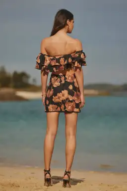 Sonya Moda Valentina Ruffle Mini Dress Marbella Floral Size 6 for rent on The Volte - image 3