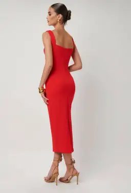 Effie Kats Marbella Midi Dress Cherry Red Size 12 for rent on The Volte - image 2